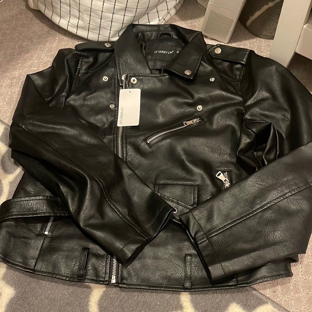 Black leather jacket
